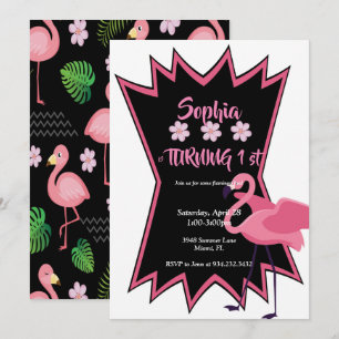 Invitation Flamant rose anniversaire