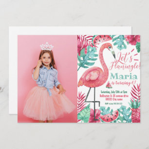Invitation Flamant rose Anniversaire Flamant rose photo