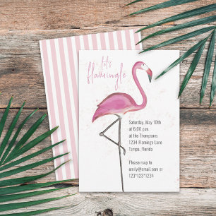 Invitation Flamant Rose Aquarelle Flamingle Flamant Rose Mign