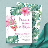 Flamant rose d'aquarelle Tropical Holiday Party