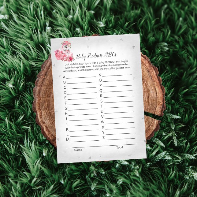 Invitation Flamant rose d'argent Ballerina Baby Products Baby (Créateur téléchargé)