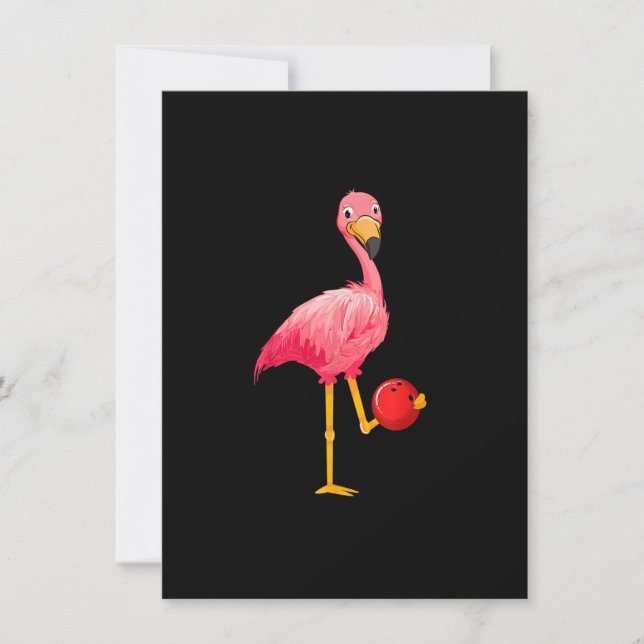 Invitation Flamant rose de Bowling - Drôle Flamant rose Bowli (Devant)