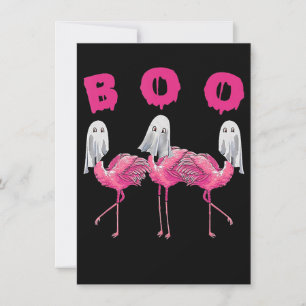 Invitation Flamant rose   Flamant rose fantôme Boo costume d'