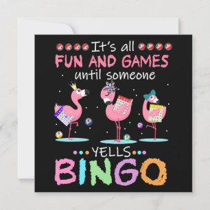 Invitation Flamant rose   Flaming Bingo drôle