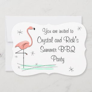 Invitation Flamant rose Ocean Side 'Vous êtes invité'