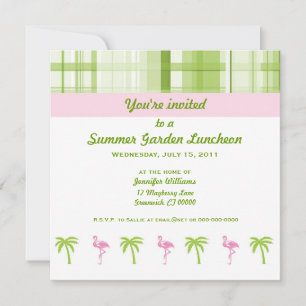 Invitation Flamant rose & Palm Garden Party