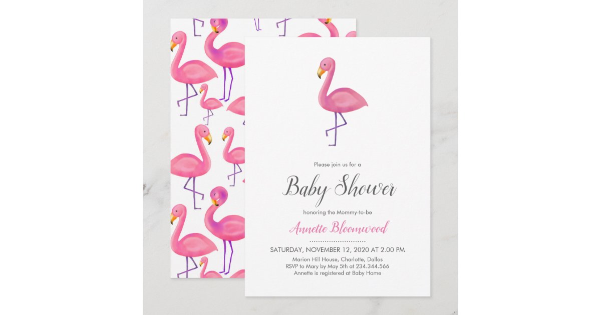 Faire-part - Invitation,Cartes D'invitation Flamant Rose Luau Pour Fête D'anniversaire,6 Pièces