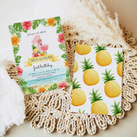 Flamant rose rose tropical Fille d'été 1er anniver