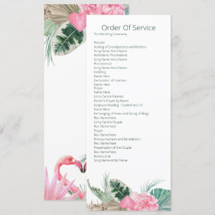 Invitation Flamant rose rose tropical Mariage de commande de 