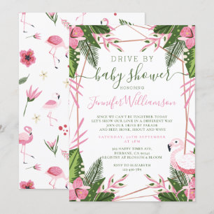 Invitation Flamant rose Tropical Conduit Par Baby shower