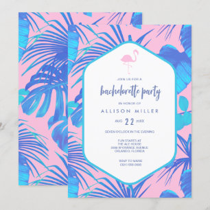 Invitation Flamant rose tropical d'été rose Bachelorette Part