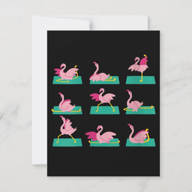 Invitation Flamant rose Yoga Poses Méditation Exercice d'entr (Devant)