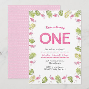 Invitation Flamant tropical de l'invitation   d'anniversaire