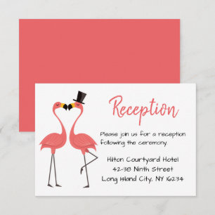 Invitation Flamants roses de réception de mariage rose - Été 