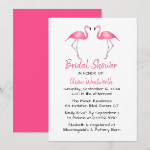 Invitation Flamants roses Fête de mariage tropicale d'été Lua