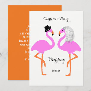 Invitation Flamants roses roses mignons Mariage de mariée et 