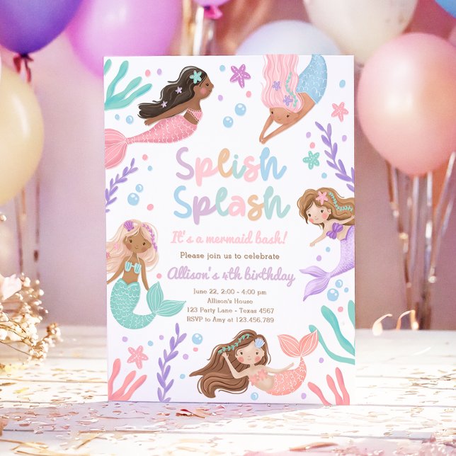 Invitation Flambeaux de sirène sous la mer Anniversaire (Créateur téléchargé)