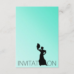 Invitation Flamenco Dance latine Mint Blue Ombre