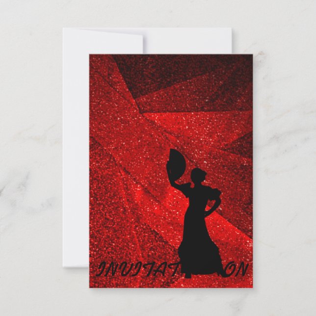 Invitation Flamenco Latin Ball Dance (Front)