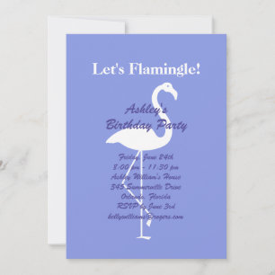 Invitation Flamingle Anniversaire - Violet