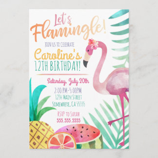 Invitation Flamingle Birthday Party