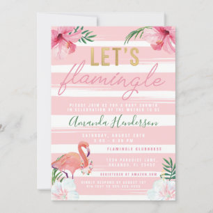 Invitation Flamingle Flamant Rose
