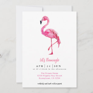 Invitation Flamingle Flamant rose Cocktails