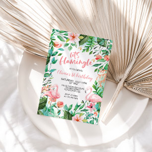 Invitation Flamingle Tropical premier anniversaire flamingo I