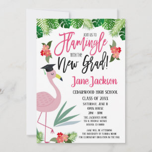 Invitation Flamingo Flamingle avec la fête de fin d'études
