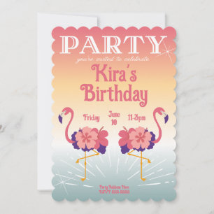 Invitation Flamingo Sunset, Custom Invitations