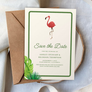 Invitation Flamingo Tropiques Mariage de bord de mer Enregist