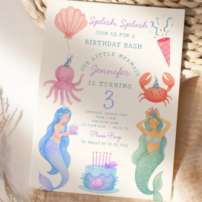 Invitation Flamme à éclaboussures Anniversaire Bassin Invitat (Créateur téléchargé)