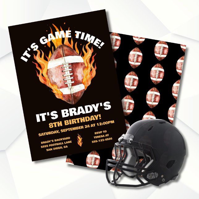 Invitation Flamme de football fête d'anniversaire (Créateur téléchargé)