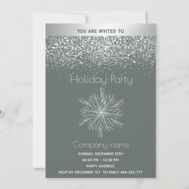 Invitation Flamme de neige de couleur d'aquarelle moderne Fêt (Devant)
