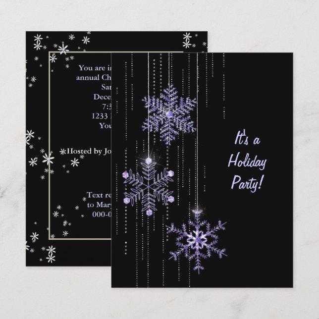 Invitation Flamme de neige de Noël et fête du diamant (Devant / Derrière)