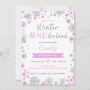Invitation Flamme de neige rose pâle Fête d'anniversaire d'hi