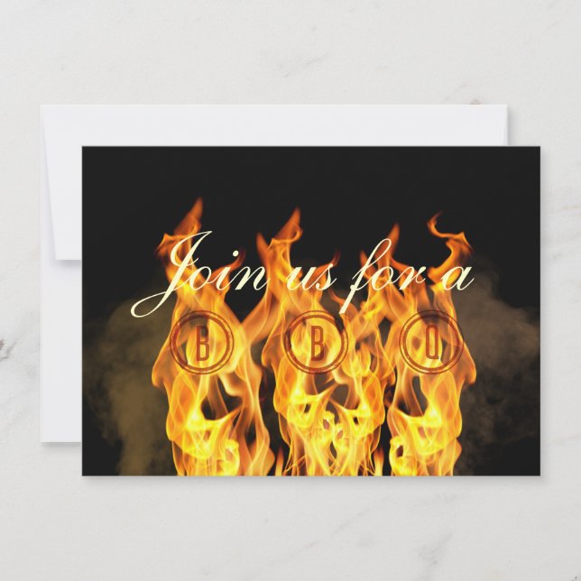 Invitation Flammes de BBQ (Devant)
