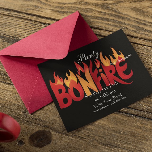 Invitation Flammes De Feu De Camp (Créateur téléchargé)