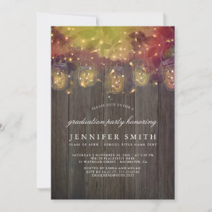 Invitation Flammes de lucioles et mason Jars