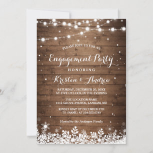 Invitation Flammes de neige de la partie d'engagement d'hiver