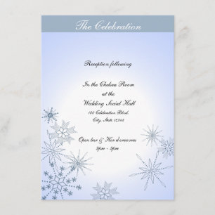Invitation Flammes de neige d'hiver bleu glace