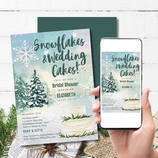 Invitation Flammes de neige Hygge et Fête des mariées de gâte (Available as Digital Download or Printed! Make savings on shipping and postage.)