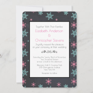 Invitation Flammes De Neige Sur Noir Classy Mariage D'hiver I