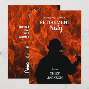 Invitation Flammes de pompier Flames Parti de retraite