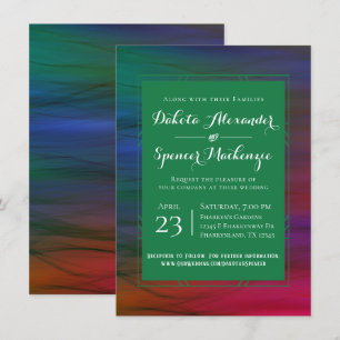 Invitation Flammes vibrantes Mariage d'aquarelle de teint d