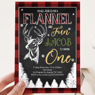Invitation Flanelle et Amusement Premier Anniversaire