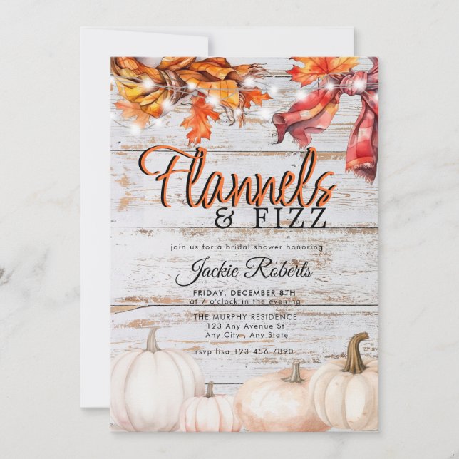 Invitation Flanelle | Fizz | Fête des mariées rustique (Devant)