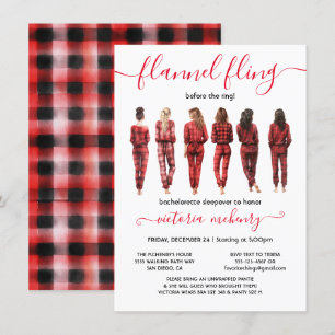 Invitation Flannel Fling avant la Bachelorette de l'anneau