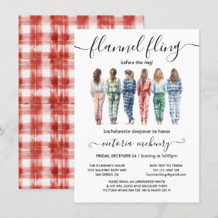 Invitation Flannel Fling avant la Bachelorette de l'anneau
