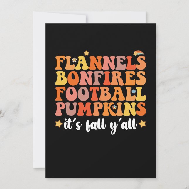 Invitation Flannels Bonfires Football Citrouilles C'est l'aut (Devant)